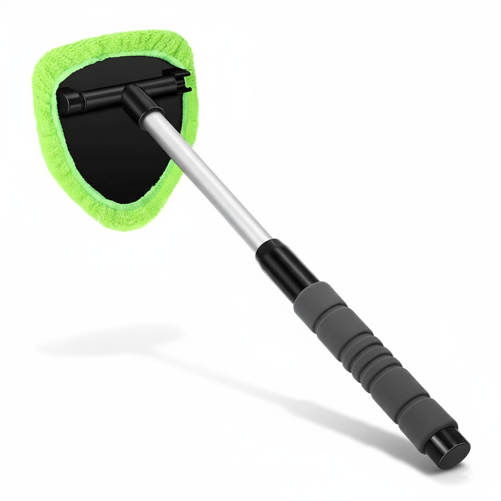 Outil de nettoyage de pare-brise de voiture en microfibre avec poignée extensible